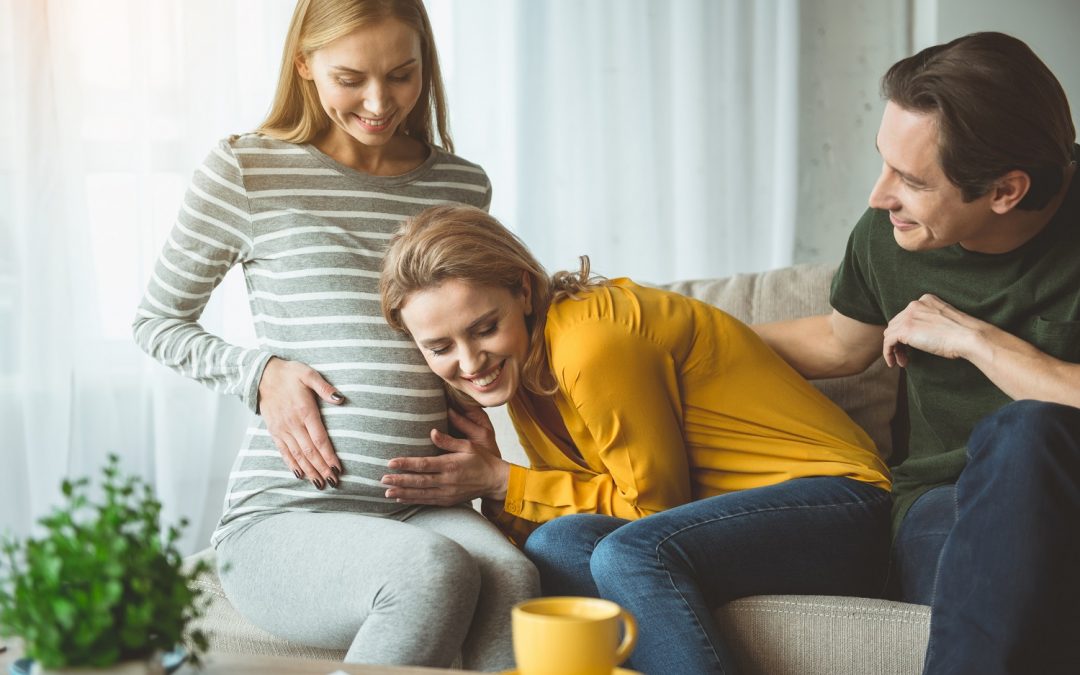 Adoptive parents with birth mom